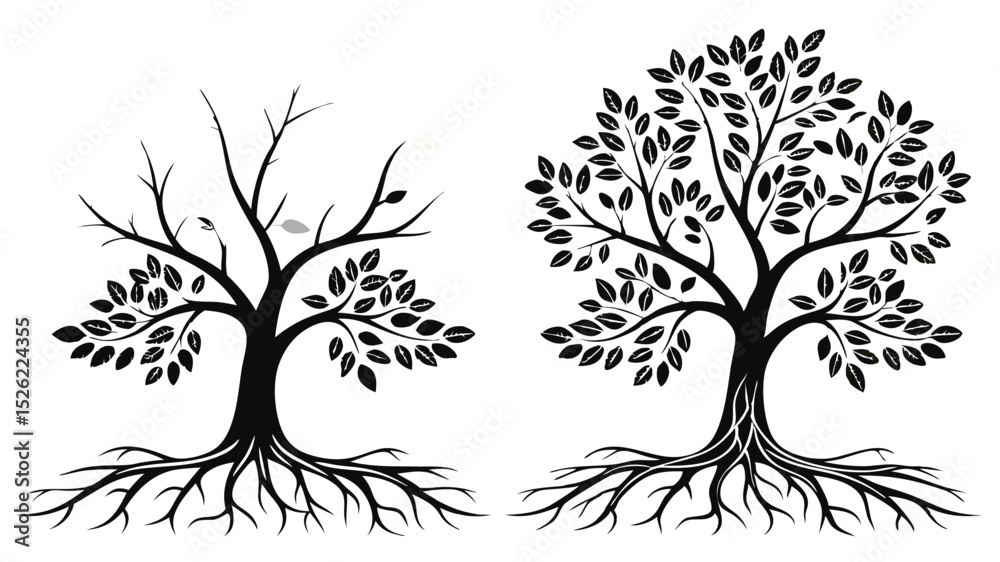 Obraz premium Detailed illustration of a single tree in vibrant colors