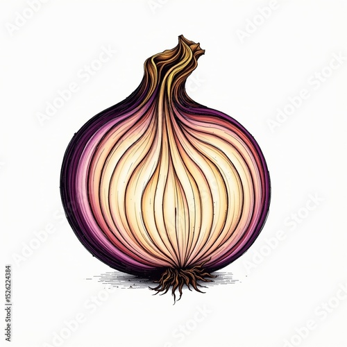 Wallpaper Mural create an intricate illustration of an onion with a distinct shape and texture, set against a simple backdrop Torontodigital.ca