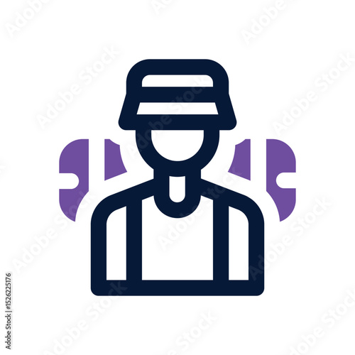 tourist duotone icon. Sleek and modern vector icon for websites, mobile apps, marketing materials, and corporate design. Fully scalable and ready to use.