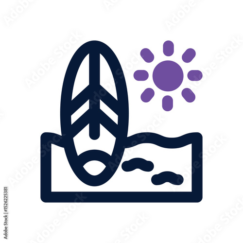 surfboard duotone icon. Sleek and modern vector icon for websites, mobile apps, marketing materials, and corporate design. Fully scalable and ready to use.