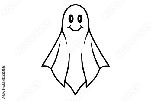 Ghost, phantom or apparition haunting Halloween line art vector icon for holiday apps and websites