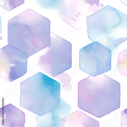 Pastel isometric cube blocks. Watercolor geometric seamless pattern with soft gradient colors. Image for packaging and wallpaper
