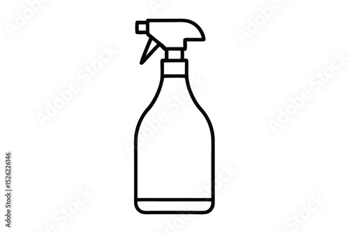 Spray bottle icon. Vector outline illustration of sprayer disinfection