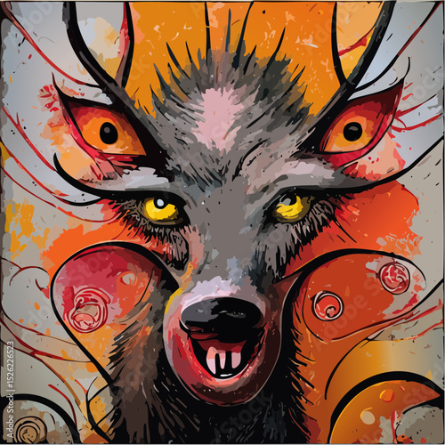 Edgy surreal vector creatures with intense eyes and chaotic horror energy.