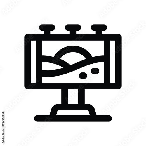billboard line icon. Clean and minimalist vector icon for websites, mobile apps, presentations, and logos. Fully scalable and customizable for any project.