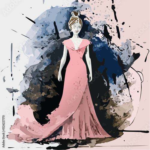 Elegant fashion portrait with a painterly edge.
