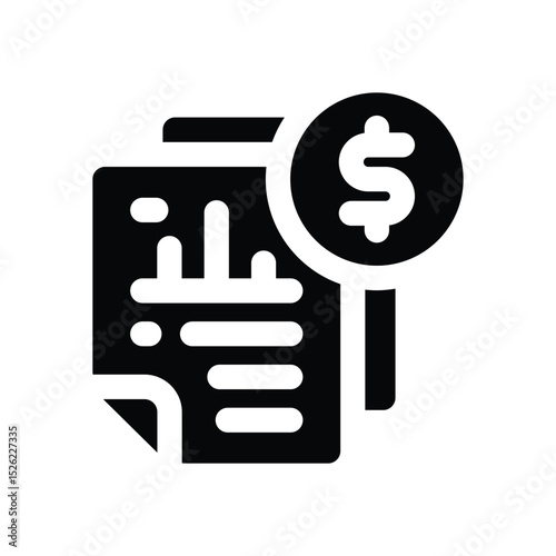 financial glyph icon. Strong and solid vector icon for websites, mobile interfaces, presentations, and visual branding. High quality and easy to edit.