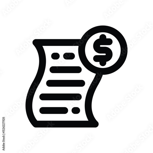 bill line icon. Clean and minimalist vector icon for websites, mobile apps, presentations, and logos. Fully scalable and customizable for any project.