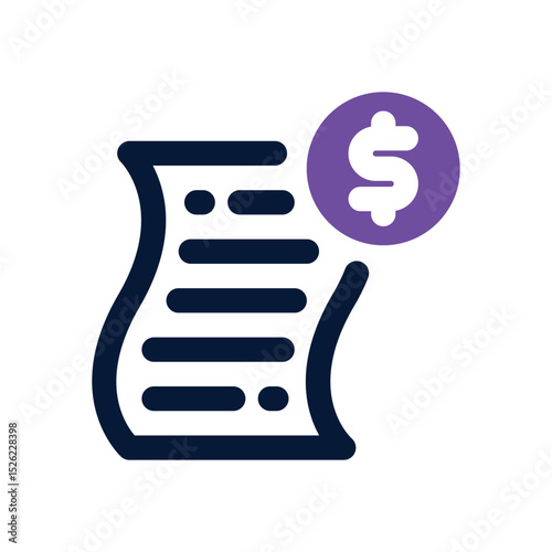 bill duotone icon. Sleek and modern vector icon for websites, mobile apps, marketing materials, and corporate design. Fully scalable and ready to use.