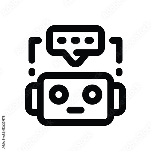 chat bot line icon. Clean and minimalist vector icon for websites, mobile apps, presentations, and logos. Fully scalable and customizable for any project.