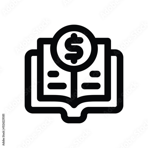 financial literacy line icon. Clean and minimalist vector icon for websites, mobile apps, presentations, and logos. Fully scalable and customizable for any project.