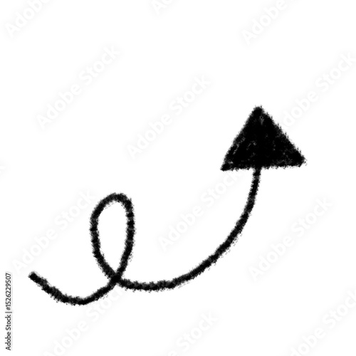 Grunge arrow vector icon. Line movement quirky brush line, doodle emphasis hand drawn arrow, paint mark. 