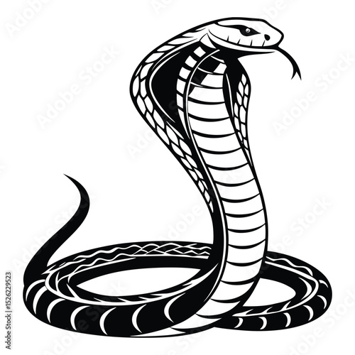 Vector cartoon snake illustration, a wild reptile design
