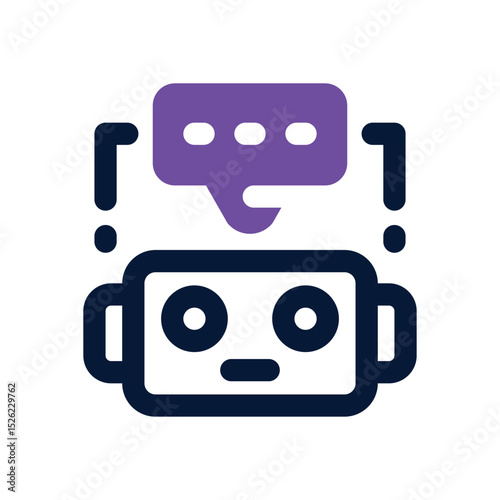 chat bot duotone icon. Sleek and modern vector icon for websites, mobile apps, marketing materials, and corporate design. Fully scalable and ready to use.