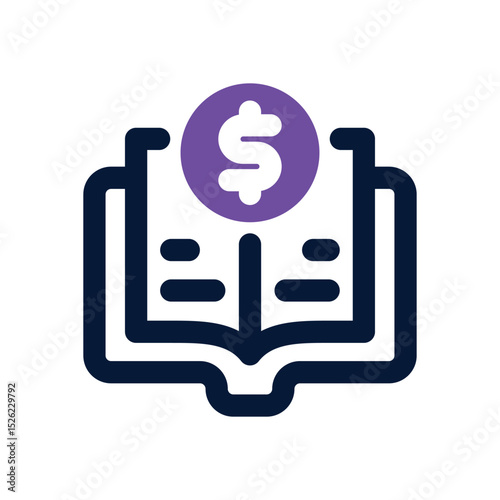 financial literacy duotone icon. Sleek and modern vector icon for websites, mobile apps, marketing materials, and corporate design. Fully scalable and ready to use.