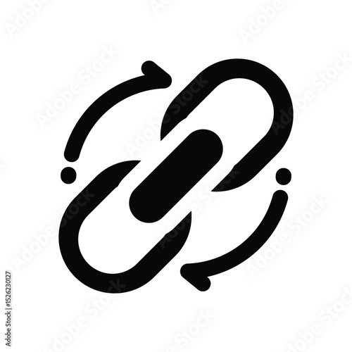 link glyph icon. Strong and solid vector icon for websites, mobile interfaces, presentations, and visual branding. High quality and easy to edit.