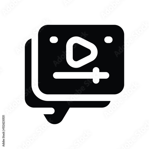 video ads glyph icon. Strong and solid vector icon for websites, mobile interfaces, presentations, and visual branding. High quality and easy to edit.