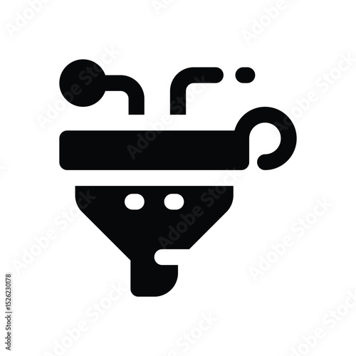 funnel glyph icon. Strong and solid vector icon for websites, mobile interfaces, presentations, and visual branding. High quality and easy to edit.