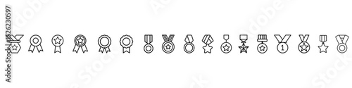 Medal icon vector set. Award illustration sign collection. trophy center symbol. winner set of web icons. Medals for web and mobile app.