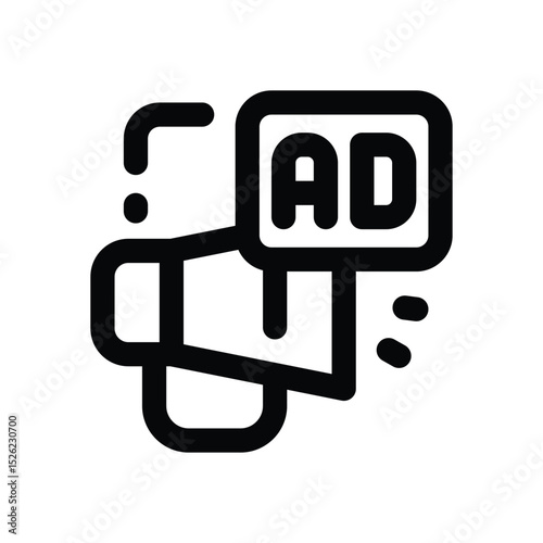 digital advertising line icon. Clean and minimalist vector icon for websites, mobile apps, presentations, and logos. Fully scalable and customizable for any project.