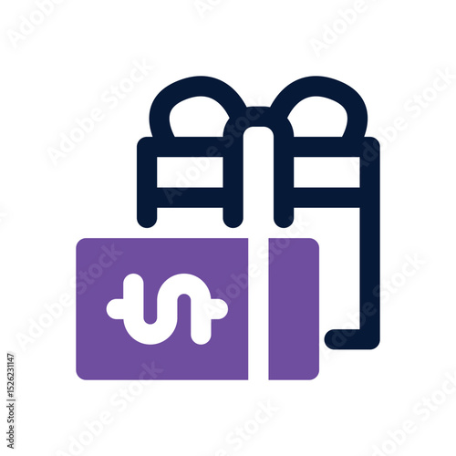 gift card duotone icon. Sleek and modern vector icon for websites, mobile apps, marketing materials, and corporate design. Fully scalable and ready to use.