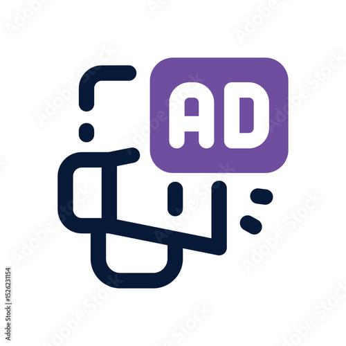 digital advertising duotone icon. Sleek and modern vector icon for websites, mobile apps, marketing materials, and corporate design. Fully scalable and ready to use.