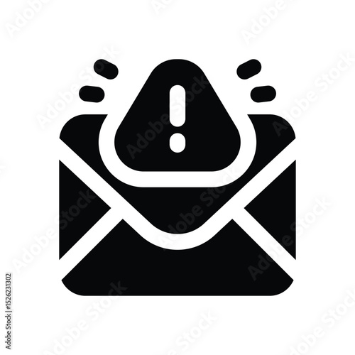 spam email glyph icon. Strong and solid vector icon for websites, mobile interfaces, presentations, and visual branding. High quality and easy to edit.