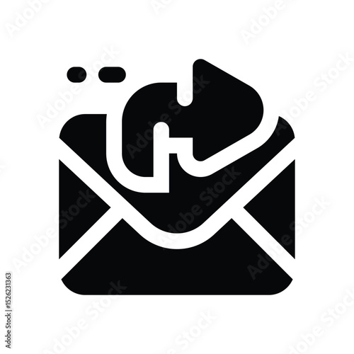 send email glyph icon. Strong and solid vector icon for websites, mobile interfaces, presentations, and visual branding. High quality and easy to edit.
