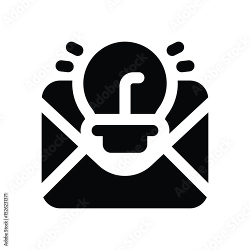 idea glyph icon. Strong and solid vector icon for websites, mobile interfaces, presentations, and visual branding. High quality and easy to edit.