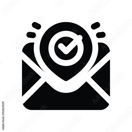 tracking email glyph icon. Strong and solid vector icon for websites, mobile interfaces, presentations, and visual branding. High quality and easy to edit.
