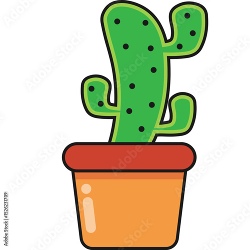 Cactus in Pot Illustration