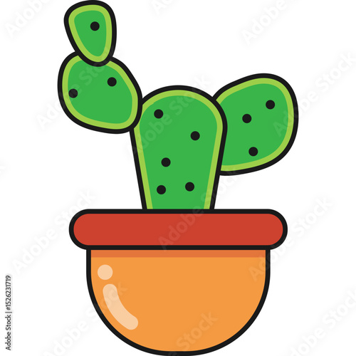 Cactus in Pot Illustration