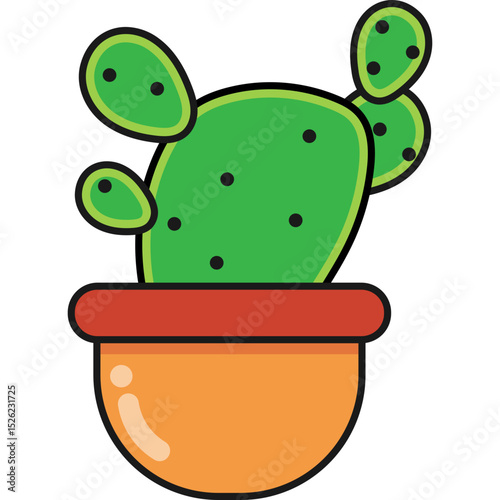 Cactus in Pot Illustration