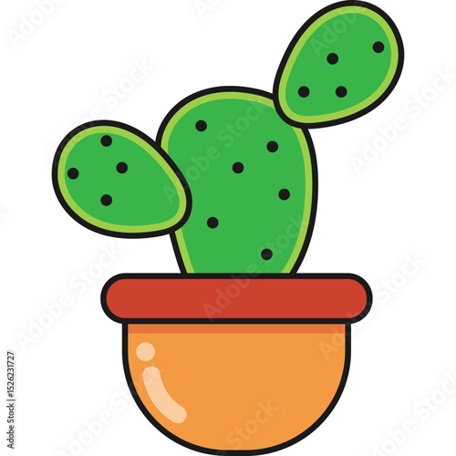 Cactus in Pot Illustration