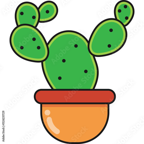 Cactus in Pot Illustration