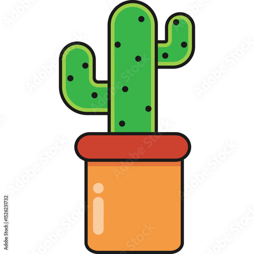 Cactus in Pot Illustration