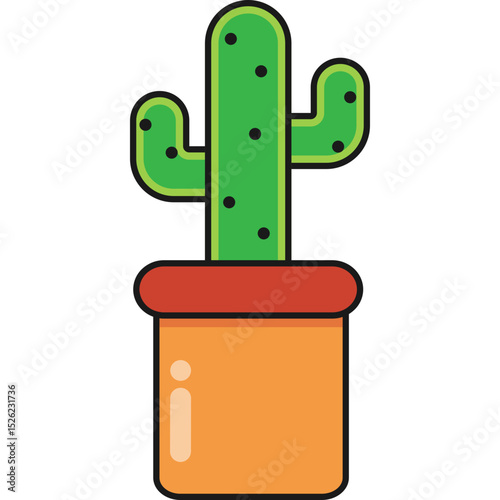 Cactus in Pot Illustration