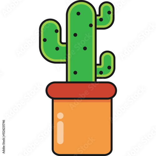 Cactus in Pot Illustration