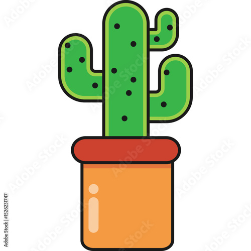 Cactus in Pot Illustration