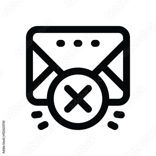 delete email line icon. Clean and minimalist vector icon for websites, mobile apps, presentations, and logos. Fully scalable and customizable for any project.