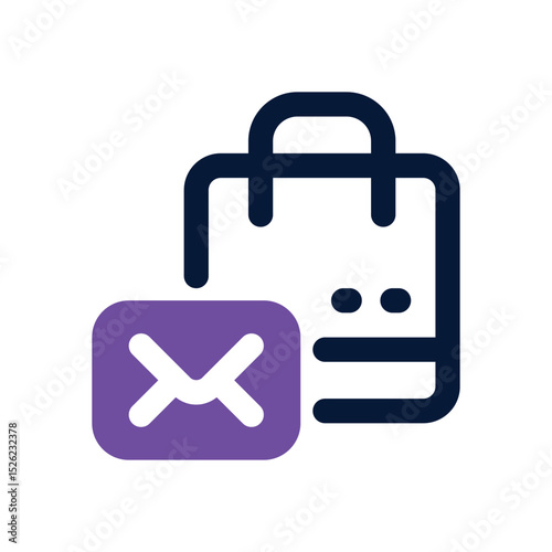 email shopping duotone icon. Sleek and modern vector icon for websites, mobile apps, marketing materials, and corporate design. Fully scalable and ready to use.