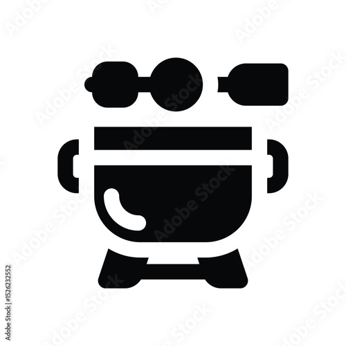 barbecue glyph icon. Strong and solid vector icon for websites, mobile interfaces, presentations, and visual branding. High quality and easy to edit.