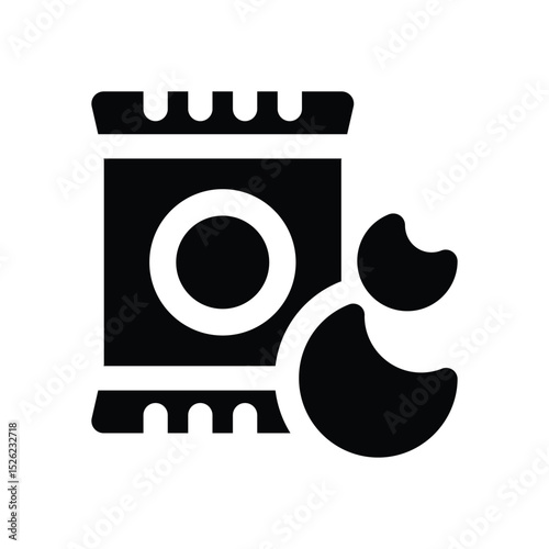 snack glyph icon. Strong and solid vector icon for websites, mobile interfaces, presentations, and visual branding. High quality and easy to edit.