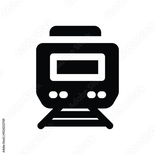 train glyph icon. Strong and solid vector icon for websites, mobile interfaces, presentations, and visual branding. High quality and easy to edit.