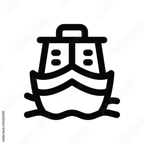 ship line icon. Clean and minimalist vector icon for websites, mobile apps, presentations, and logos. Fully scalable and customizable for any project.