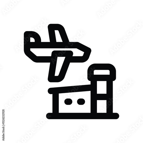 airport line icon. Clean and minimalist vector icon for websites, mobile apps, presentations, and logos. Fully scalable and customizable for any project.