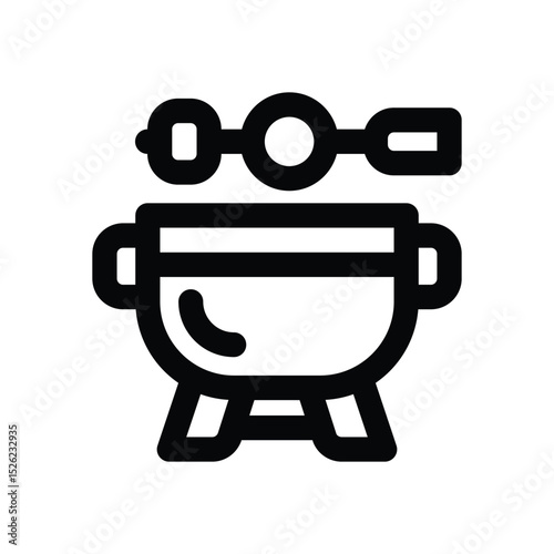 barbecue line icon. Clean and minimalist vector icon for websites, mobile apps, presentations, and logos. Fully scalable and customizable for any project.