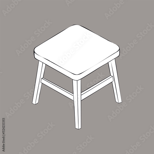Isometric image of a coffee table. Vector illustration