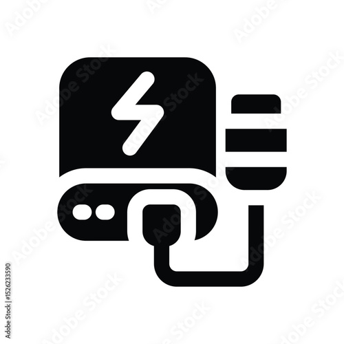 power bank glyph icon. Strong and solid vector icon for websites, mobile interfaces, presentations, and visual branding. High quality and easy to edit.