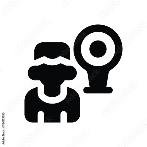 visit glyph icon. Strong and solid vector icon for websites, mobile interfaces, presentations, and visual branding. High quality and easy to edit.